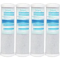 Dripio Kohleblock-Wasserfilterpatrone 2,5" x 10", 5 Mikron, 4er-Pack, Kokosnussschale