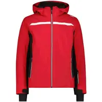 CMP Herren Skijacke aus Twill mit abnehmbarer Kapuze rot 54