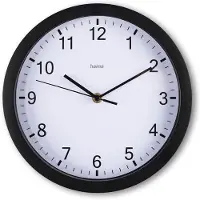 Hama Elba, Wand, Quarzuhr, Rund, Schwarz, Weiß, Kunststoff, Glas