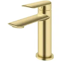 TRIZERATOP Waschtischarmatur ohne Ablauf, gebürstetes Gold, ALETTA SPAZZO