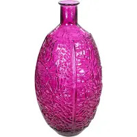 Gilde Bodenvase "Bodenvase rund Dschungel", pink (magenta), B:29cm H:59cm T:29cm Ø:29cm, Glas, Vasen, Bodenvase