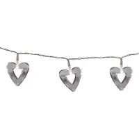 Best Season LED-Lichterkette "Mirror Hearts" 10 w/w LED verspiegelte Herzen, ca.0,9 m, Batterie, Timer, 726-58