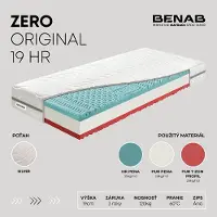 Benab Schaummatratze Zero Original 19 HR Matratze 75 x 195 cm H3 / H4 hart 19 cm hohe Schaummatratzen, Silber, PUR, HR, Knoben, 7 Zonen