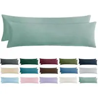 Trankielo - Kissenbezüge, 40 x 145 cm – Set aus 2 Stück – weiche Mikrofaser – Salbeigrün –