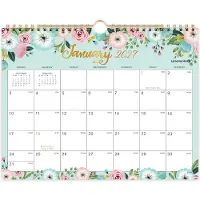 Merkloos Wandkalender 2020-2021 mit Blumenmuster