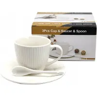 Queen Isabell Porzellan-Tasse mit Untertasse und Löffel 210ml