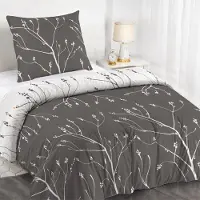 Trankielo - Bettbezug 135x200 cm mit Kissenbezug 80x80 cm – Mikrofaser, grau, abstraktes Muster,