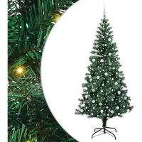 vidaXL Künstlicher vorbeleuchteter Weihnachtsbaum Grün 240 cm