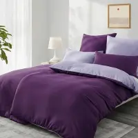 Trankielo – Bettwäsche-Set, 135x200 cm – Mikrofaser – 4-teilig – Lila/Lavendel – Atmungsaktiv und maschinenwaschbar