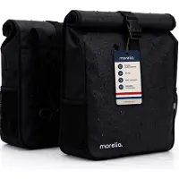 Merkloos Fahrradtasche, Doppelpackung - 48 Liter Fassungsvermögen - 100% wasserdicht - Aus Planenmaterial - Schwarz