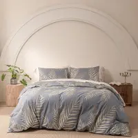Trankielo - Bettbezug-Set 200 x 220 cm - Goldene Blätter - Weiche Mikrofaser - 3-teilig mit Reißverschluss