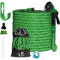 Merkloos Gartenschlauch Wasserschlauch Flexibler Schlauch - 30 m - Ausziehbar - Grün - 10 Sprühfunktionen