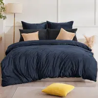 Trankielo - Flanell-Bettwäsche-Set, 200 x 200 cm - Warm, flauschig, maschinenwaschbar - Inklusive 2 Kopfbezügen, 80 x 80 cm