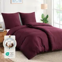Trankielo – Bettwäsche-Set, 135x200 cm – Baumwolle, Rot – 4-teilig mit Reißverschluss und Kissenbezüge 80x80 cm