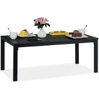 Merkloos Gartentisch Balkontisch Esstisch rechteckig - Holzoptik - 98 x 48 cm - Schwarz - Für draußen