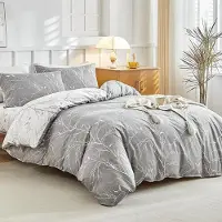 Trankielo – 4-teiliges Bettwäsche-Set, 260x240 cm – Mikrofaser-Bettwäsche mit Spannbettlaken 160x200 cm und 2 Kopfbezügen