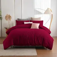 Trankielo – Bettwäsche-Set aus Mikrofaser, 220 x 240 cm – Bettbezug bügelfrei und knitterarm, mit 2 Kopfkissenbezügen