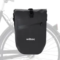Merkloos Fahrradtasche Schultertasche - 20 l - Wasserabweisend 500D PVC - Schwarz - Mit Reflektoren