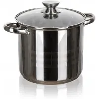 Vetro-PLUS Kochtopf, traditioneller Edelstahltopf mit Deckel Living 5,6 l