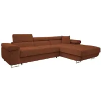 Mirjan 24 Ecksofa Torezio Mini Cord, Stilvoll Eckcouch mit Bettkasten und Schlaffunktion, Einstellbare Kopfstützen, 280x170x70-90 cm (Farbe: Poso 39, Seite: Rechts)