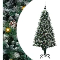 vidaXL Künstlicher Weihnachtsbaum mit 300 LEDs mit Ständer Grün 180 cm
