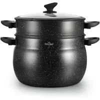 Swiss Haus Couscous-Kocher, 28 cm, 13 Liter, für alle Herdarten, einschließlich Induktion, schwarz, SH-CCP28M
