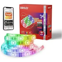 Briloner LED Smart Strip Streifen Weiß 5m 7,5W RGB Musiksensor Dimmbar App Bluetooth WiFi