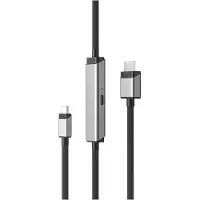Alogic ULCHDPD01-SGR, 1 m, USB Typ-C, HDMI + USB, Männlich, Männlich/Weiblich, Gerade