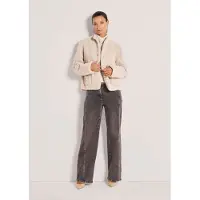 MADELEINE Kurzjacke "Jacke Kurze Teddy-Jacke", Damen, Gr. 46, beige (cappuccino), Modern, regular fit, hoch geschlossener Ausschnitt, Jacken Kurzjacke