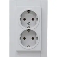 Kopp 929534000 HK07 - Schutzkontakt-Steckdose, 2-fach, Farbe: grau matt