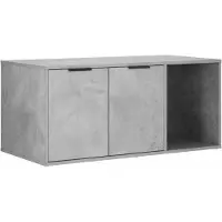 vidaXL Katzenkiste Möbel Betongrau 100 x 49 x 45 cm Holzwerkstoff