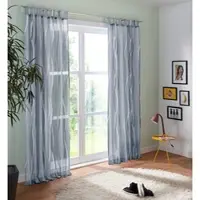 Otto Home Gardine "Dimona, 2er-Set, transparent, Schlaufen, Wellen" Gr. 2, grau (silbergrau), B:140cm H:175cm, Voile, Polyester, Gardinen, Gardine, 2er-Set, Voile, Polyester, Wellen