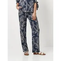 Toni Stoffhose "Luisa", Damen, Gr. 23, K-Gr, blau (deep ocean), Web, Obermaterial: 100% Lyocell, bedruckt, regular fit knöchellang, Hosen Stoffhose, Sommerhose mit All-Over Print