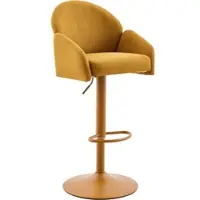 Hela Barhocker "HOLLY", gelb, B:51,5cm H:96cm T:53cm, 100% Polyester, Hocker, Barhocker, 360 drehbar, Höhenverstellbar, Armlehnen, Gestell angepasst an Bezug