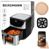 Bergmann Heißluftfritteuse 8 L 1800 W 7 Programme LED Touch |