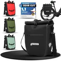 RADGEIST Fahrradtasche für Gepäckträger - Tasche für Fahrrad Gepäckträger - Gepäckträgertasche wasserdicht & Umhängetasche - Radtasche mit Reflektoren – Schwarz, Größe 20 L - Single