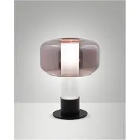 FABAS LUCE Flick Amethyst Tischleuchte, Gestell aus Metall und Borosilikatglas, Touch-Dimmer, E14 15W Fassung, IP20 - Flick