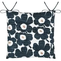 Stof | Sitzkissen - Sitzauflage - Eugenie - 38x38 cm - Blaublumen - Zweifarbiger Kissenbezug - Hochwertige Baumwolle - 1 Stück