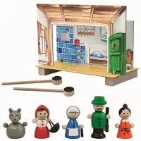 Detoa Theater Rotkäppchen magnetisch aus Holz mit Figuren in der Schachtel 34x23x3cm