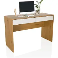 OEM Schreibtisch mit 2 Schubladen, 120x50 cm, Eiche/Weiß
