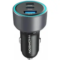 Thomson Kfz-Ladegerät – – 60 W – Neueste Generation der Technologie – 2 USB-C (PD 30 W) + USB-A (QC 3.0 18 W)
