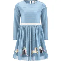 Happy girls Sommerkleid "Mädchenkleid", Mädchen, Gr. 110, EURO-Größen, blau (dove blau), Stoff, 100% Baumwolle, normal, Kleider Sommerkleid