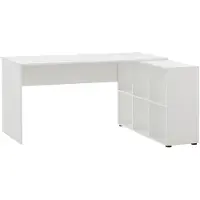 Dripio Bureau mit Regal, L-Form, 150x121,6x73,6 cm, weiß