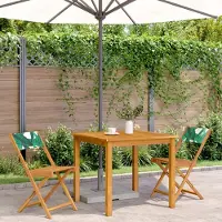 Markenlos Bistro-Stühle, Akazie, 2 Stück, zusammenklappbar | Robustes Massivholz, Blattmuster, bequeme Rückenlehne, für Garten, Terrasse, Balkon, max. 110 kg