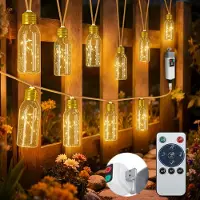 Dripio LED-Lichterkette 6 m, 10 Lampen, Vintage, USB, Fernbedienung, IP65