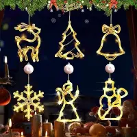 Dripio 6er-Set LED-Fensterleuchten mit Saugnapf, Weihnachtsdeko, batteriebetrieben
