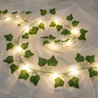 Dripio LED-Lichtschnur Kunstklimop, 2 m, 20 LEDs, Timer, grün