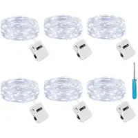 Dripio LED Lichterkette 6er-Pack, 2 m, 20 LEDs, kaltweiß, Batterie