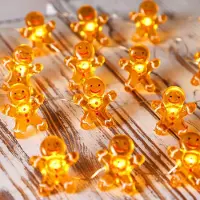 Dripio LED-Lichterkette 2 m, 20 Lebkuchenmänner, batteriebetrieben, warmgelb