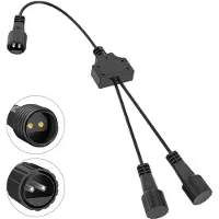 Dripio Lichtschnur-Verteiler, 2-Pin, IP65, 1-zu-2 Y-Splitter, 20 cm